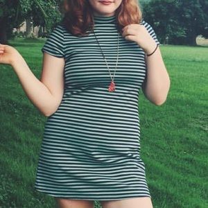 Green and Blue Stripes FP Beach Dress